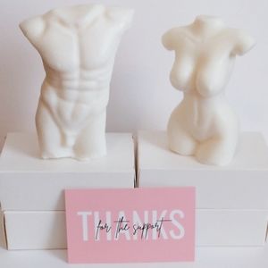 Female & male body candles